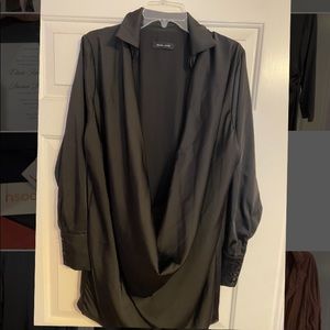 Black Scoop Neck Long Sleeve Dress